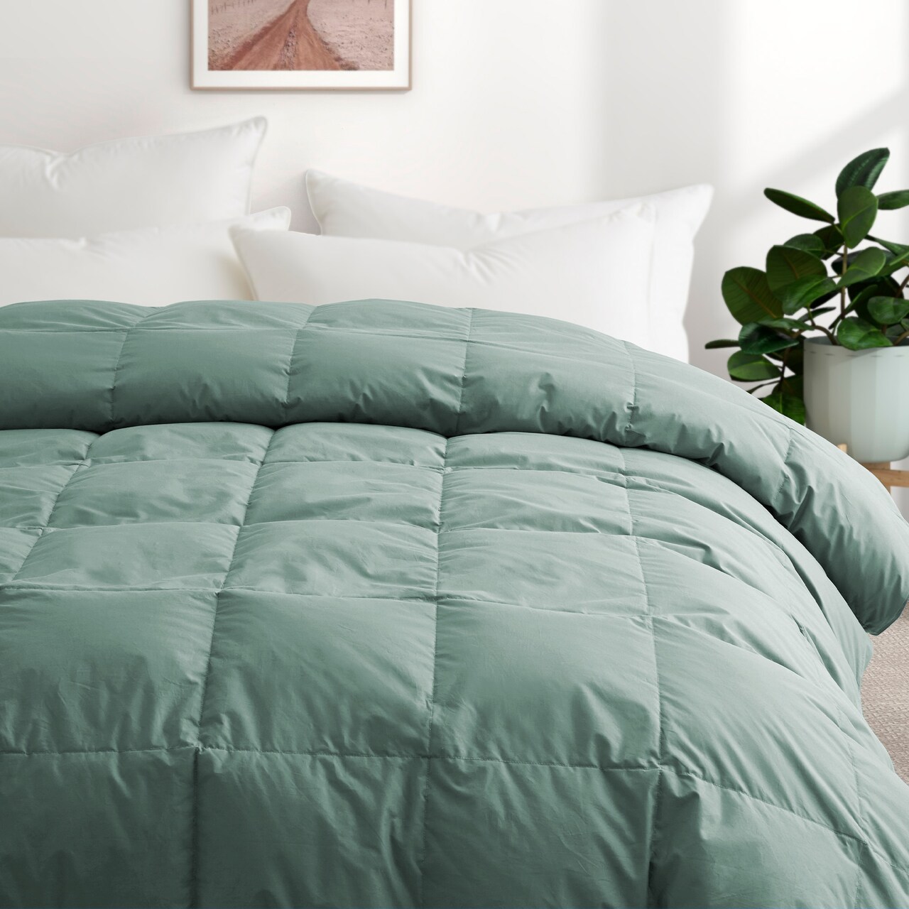 Puredown Organic Cotton Goose Feather Fiber Down Comforter All Season Twin King